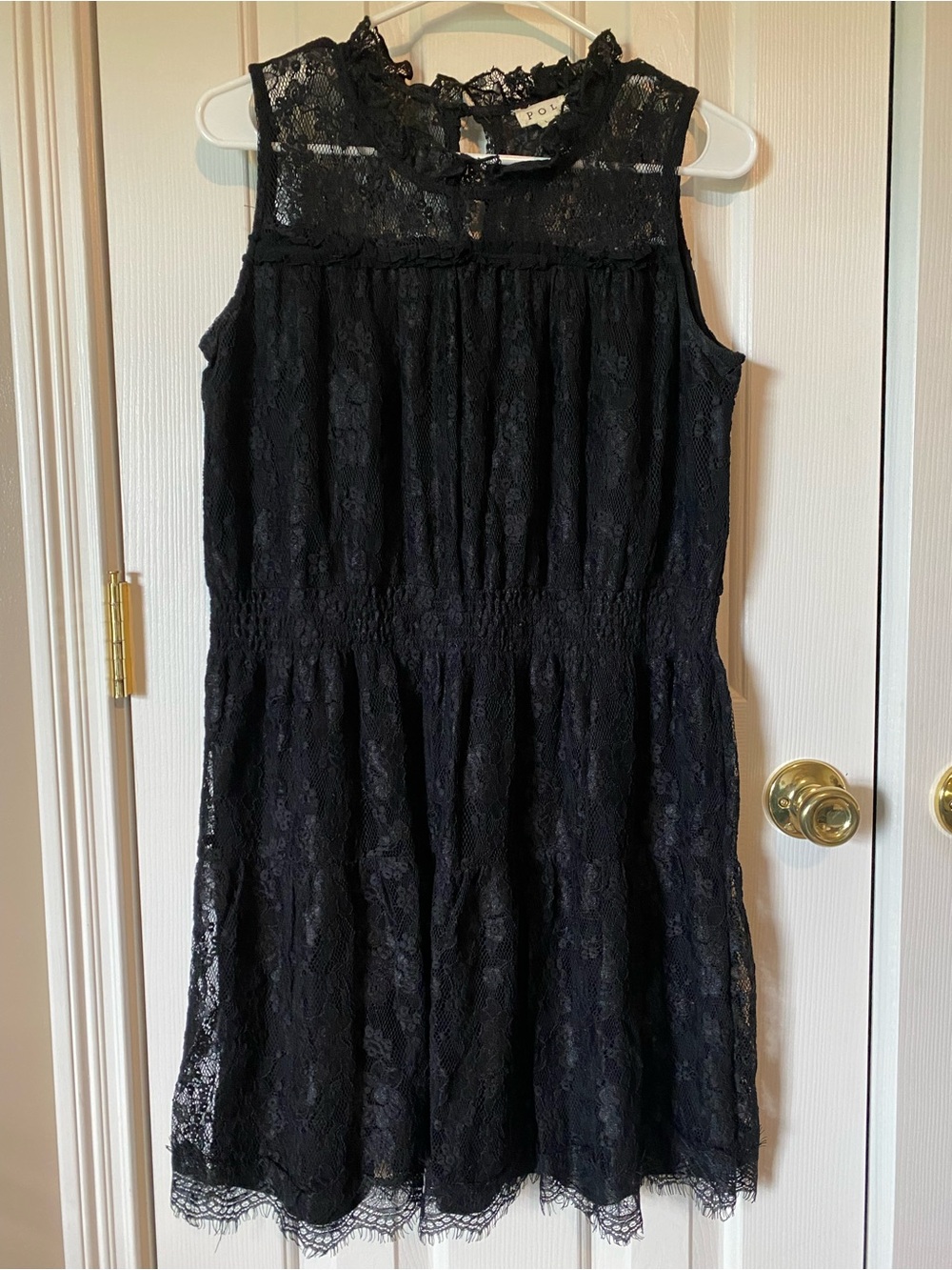 POL Black Lace Goth Sleeveless Dress Size Large